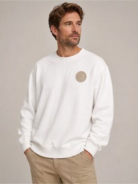 Scotch & Soda Cream Crew Logo Crewbeck Organic Cotton Sweatshirt EUC FLAW XL #26